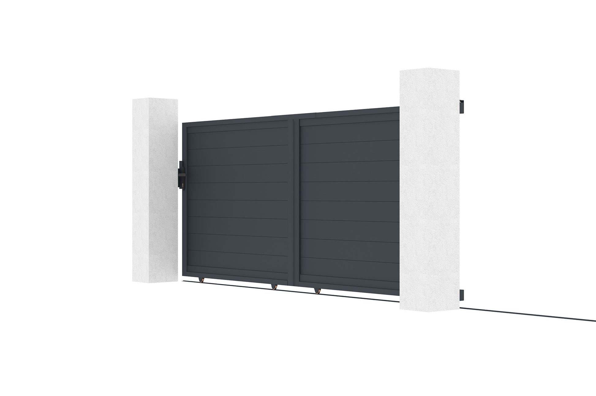 Portón corredera de aluminio ELITE con motor automático WiFi color antracita