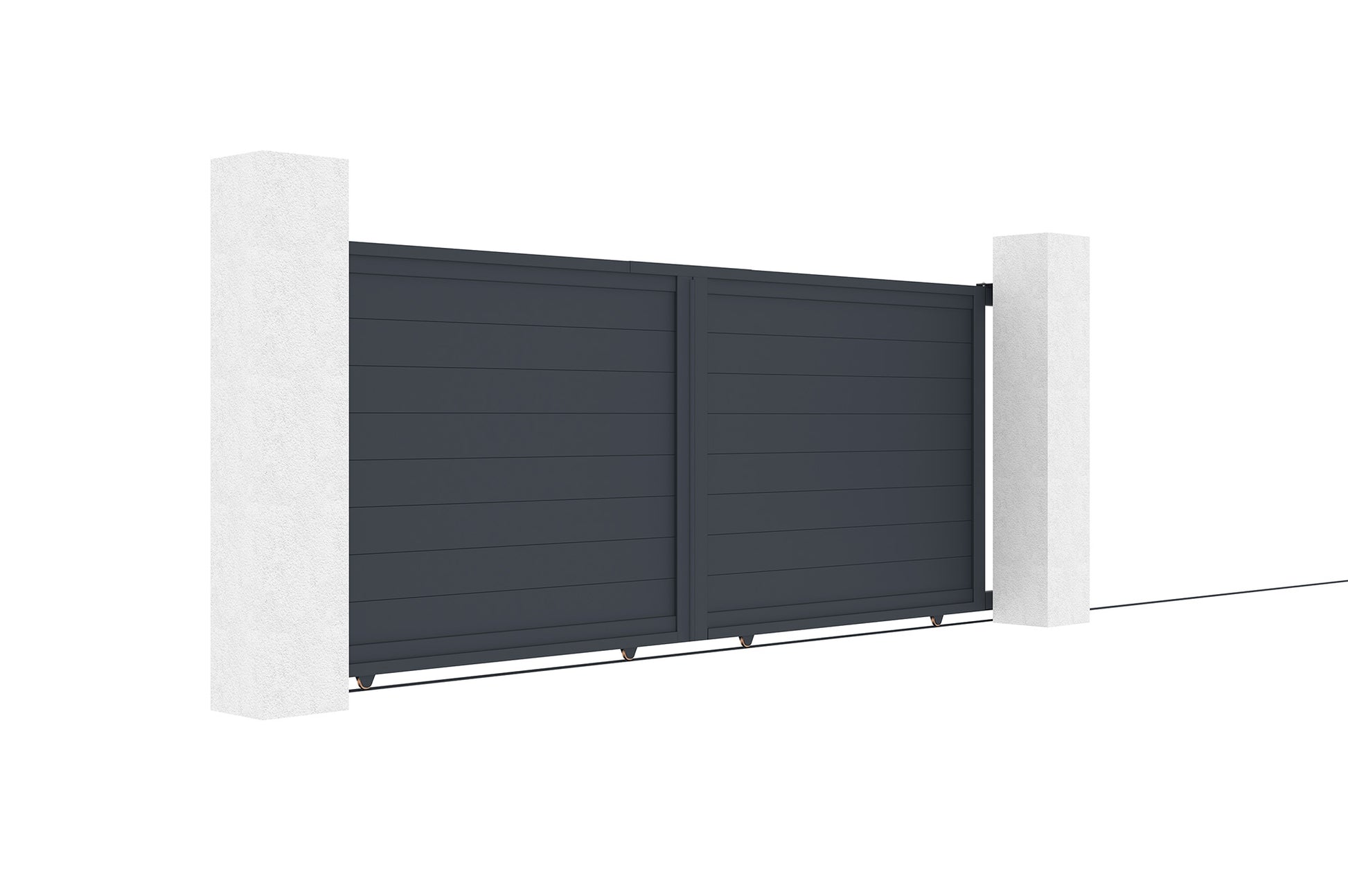 Portón corredera de aluminio ELITE con motor automático WiFi color antracita