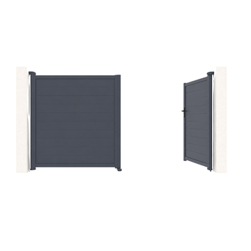 Portón Batiente de Aluminio EDGE Antracita + Kit completo Motor WIFI